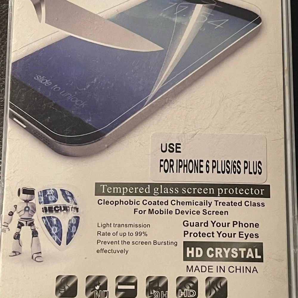 2~iPhone 6 Plus & 6SPlus , Clear Tempered Glass Screen Protector